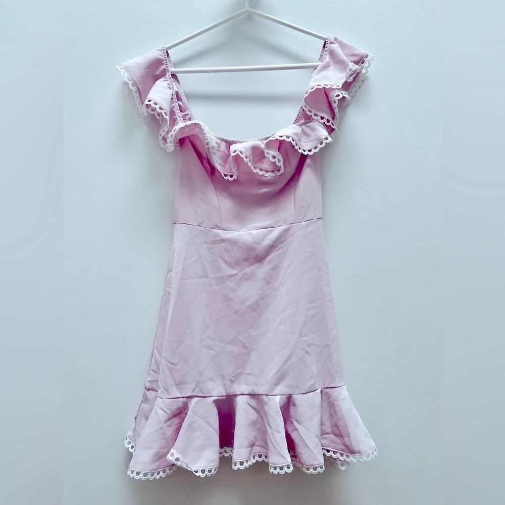 Lucy in the Sky Ruffle Mini Dress in Pink Size XS - Picture 5 of 7